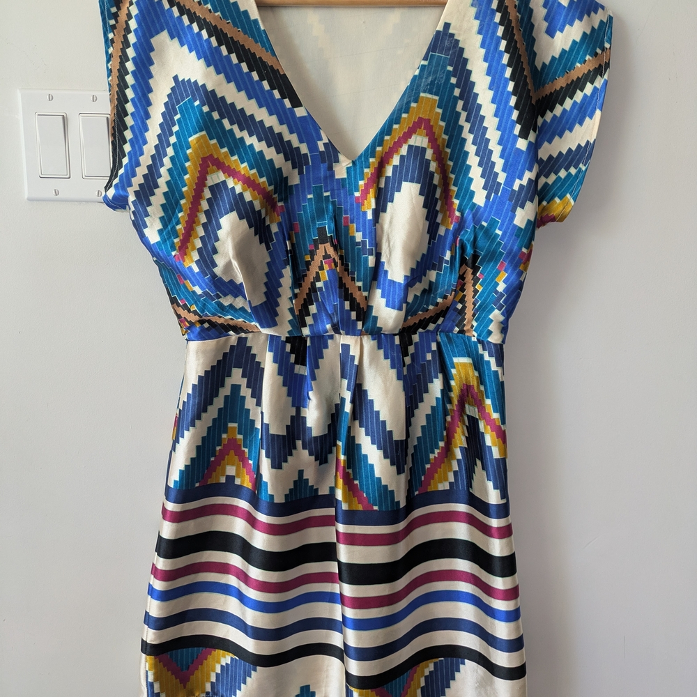 Uttam London Blue and Multicolor Mini Dress